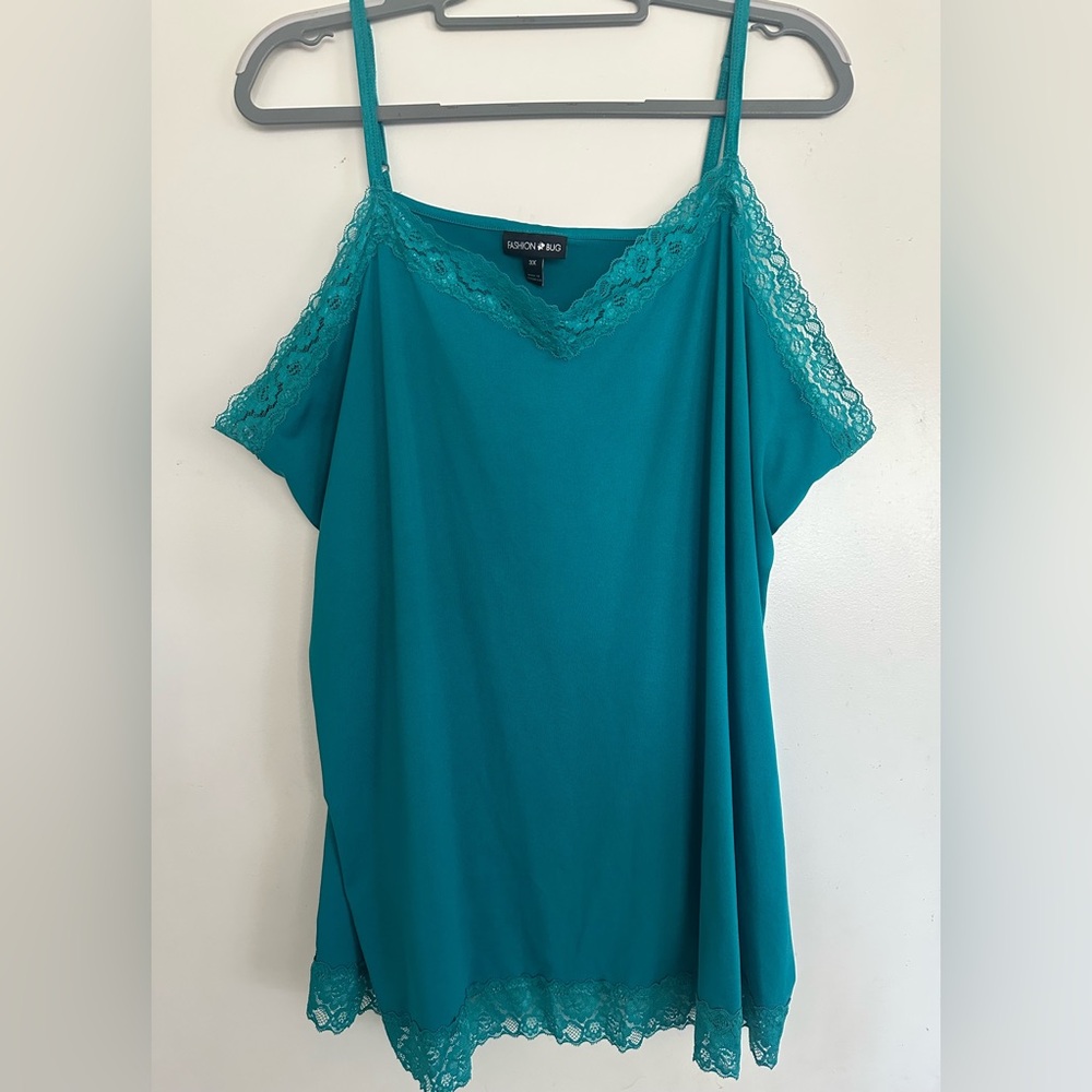 Fashion Bug Turquoise Lace Camisole Tank top / Lace tank top